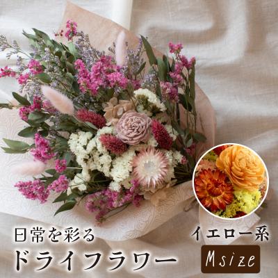 ふるさと納税 下関市 ドライフラワー花束 Mサイズ イエロー系 LN007
