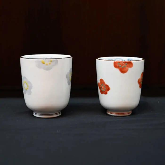 【波佐見焼】赤絵梅 茶碗・コップ 4点セット 食器 皿 【協立陶器】 [TC96] 波佐見焼