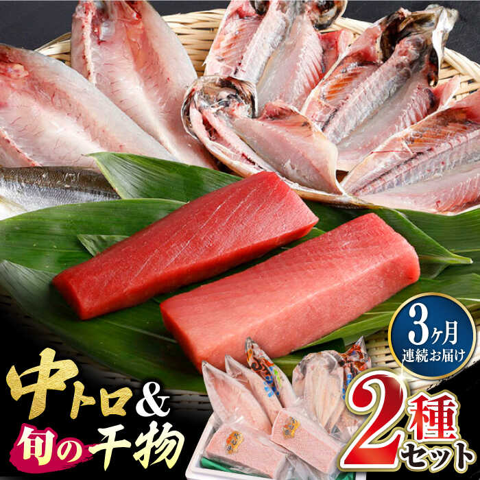 【ふるさと納税】【全3回定期便】対馬産 本マグロ 中トロ300g ＆干物《対馬市》【対海】 [WAH009] 新鮮 マグロ 鮪 本鮪 トロ 海鮮 冷凍 浜干し ひもの 中トロ まぐろ 定期