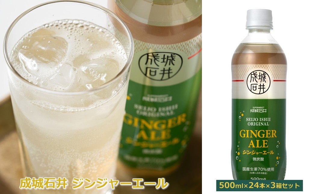 
                  成城石井 ジンジャーエール 500ml×24本×3箱セット
                
