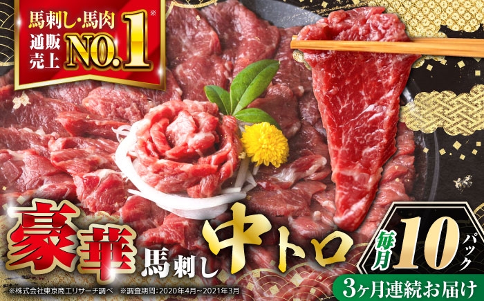 
                  【全3回定期便】【熊本肥育】熊本ならでは！霜降り馬刺しをたっぷり楽しむセット 計約500g 【株式会社 利他フーズ】 [AYBP022]
                