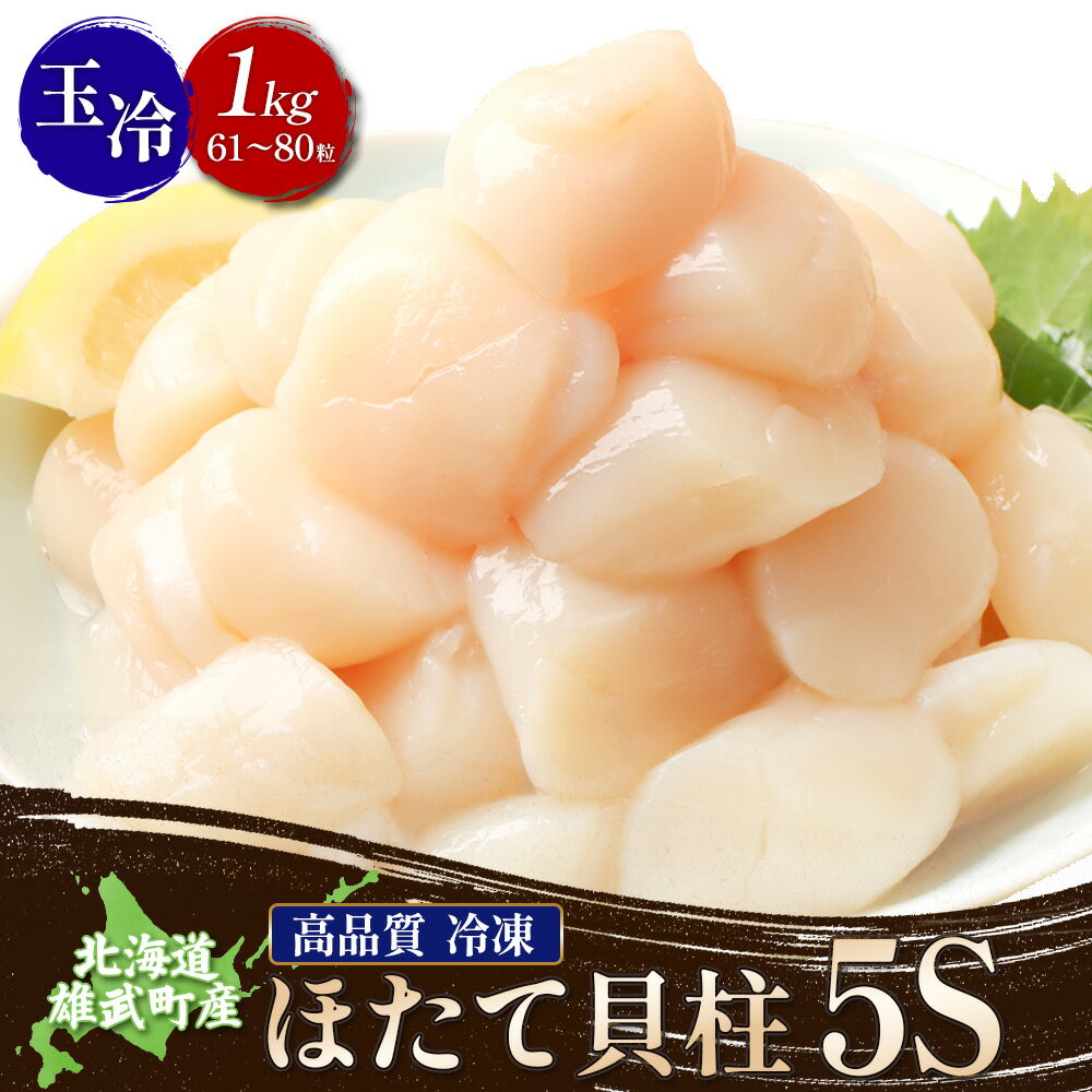 【ふるさと納税】北海道雄武町産ほたて貝柱5S 1kg（冷凍）【0711804】