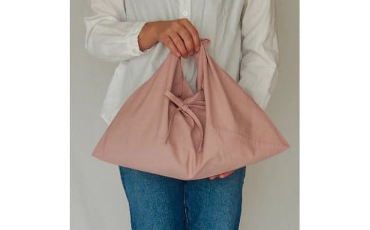 あづま袋 (エコバッグ) カラー スモークピンク Mサイズ 1セット ／ Maco サブバッグ 風呂敷 手ぬぐい 奈良県 田原本町