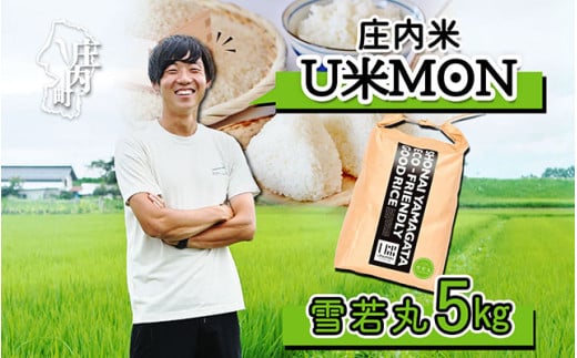 U米MON 庄内町産 雪若丸 5kg 令和6年産 2024年産 ブランド米【1100-016E】