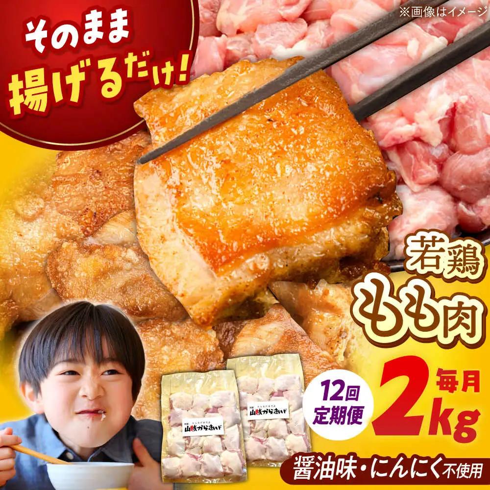【全12回定期便】山賊からあげ（ 骨なし ）2kg 桂川町/山賊からあげ桂川店 [ADAP008] 唐揚げ 骨なし 味付き カット済み お弁当 おかず 鶏肉 冷凍配送