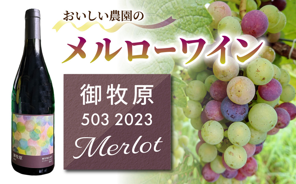 
                  メルローワイン「御牧原503」1本｜おいしい農園　長野ワイン とうみワイン
                