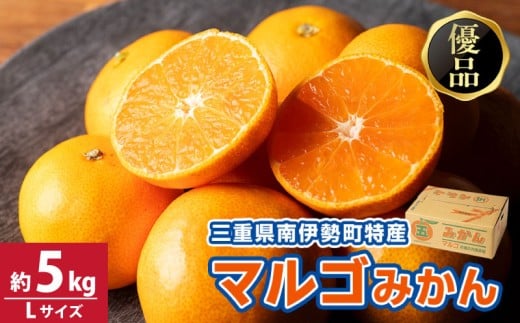みかん 温州みかん 約5kg Lサイズ 優品 家庭用 期間限定 柑橘 蜜柑 mikan フルーツ 果物 くだもの 国産 ブランド 三重県 伊勢 志摩 南伊勢町 マルゴみかん JA伊勢