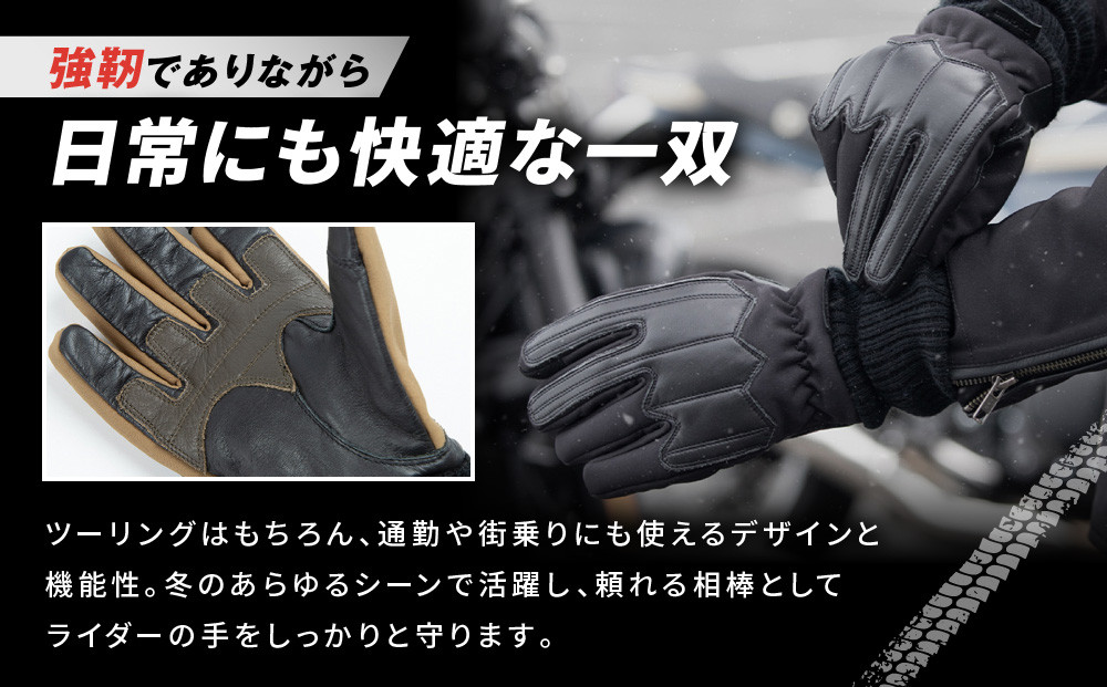 【デグナー】ウィンターソフトシェルグローブ[WG-52]〈ブラック・XL〉｜京都 バイクギア 人気ブランド バイク［ 京都 バイク 革製品 ブランド 人気 おすすめ 革 ツーリング ライダー バイカー