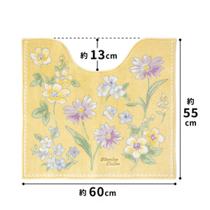 ブルーミングシーズン トイレマット 約55×60cm イエロー 抗菌防臭 おしゃれ かわいい 洗える 花柄 トイレ マット