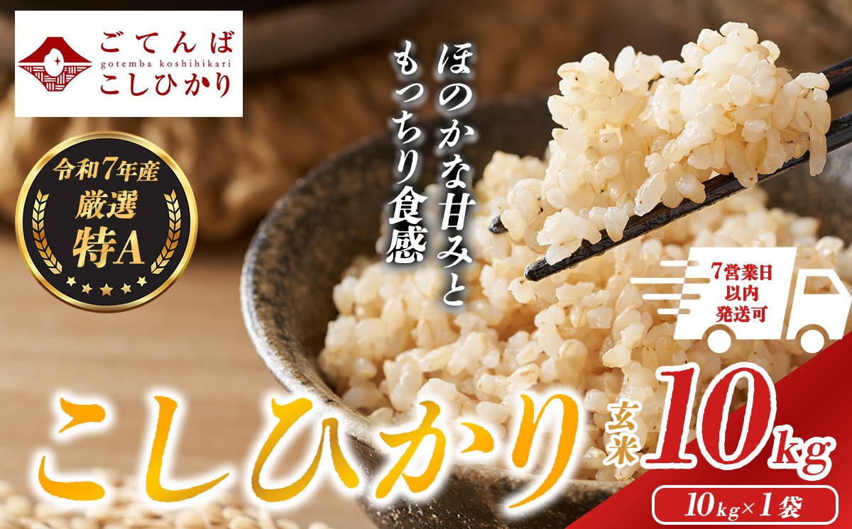 
                  令和7年産 玄米 10㎏ コシヒカリ │ 米 こめ お米 こしひかり 10キロ 静岡県産 国産 厳選 特A 令和7年度産 蔵出し 数量限定 静岡県 小山町
                