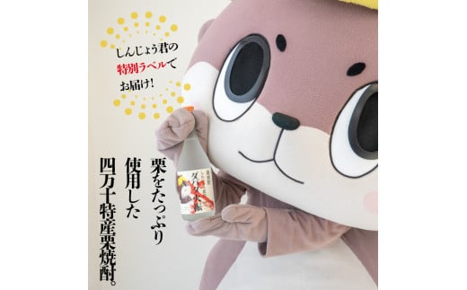 栗焼酎 ダバダ火振 しんじょう君ラベル 4合瓶 焼酎 地酒 酒 720ml × 3本セット TH0782
