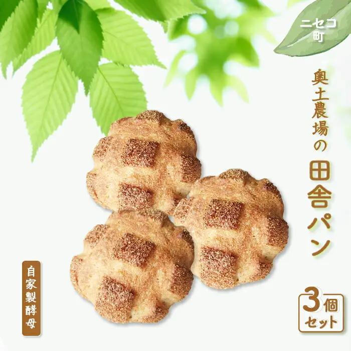 【ニセコ町】奥土農場の田舎パン 3個セット（自家製酵母）【42018AA0101】