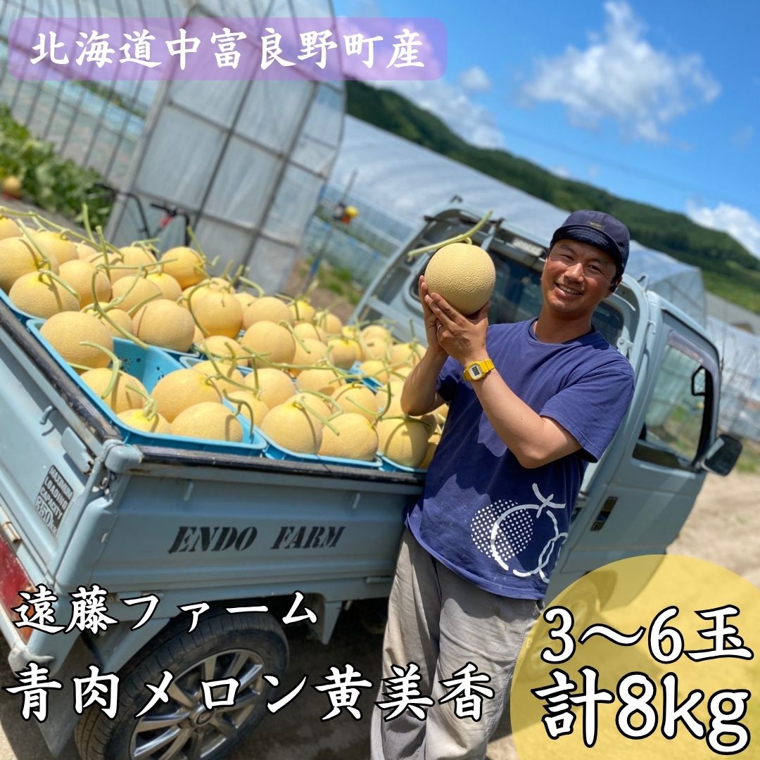 【ふるさと納税】【2026年発送】遠藤ファームの中富良野メロン青肉8kg以上（3～6玉）