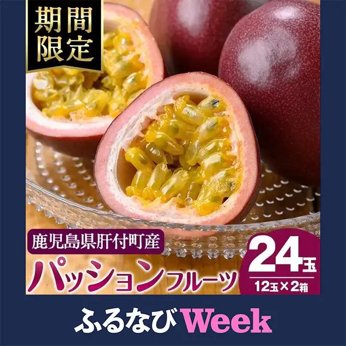 【ふるなびWEEK対象】【A68002】期間限定 鹿児島県産 パッションフルーツ 約2.2kg 12玉入り2箱【丸山果樹園】