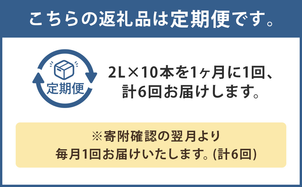 【定期便6回】シリカ天然水 2L×10本 計60本