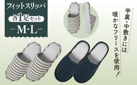 フィットスリッパ　M・Lサイズ　各1足セット ／ 生活雑貨 洗える 秋冬 埼玉県 No.040