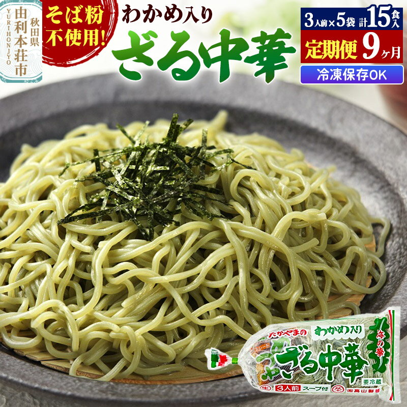【ふるさと納税】《定期便9ヶ月》たかやまのざる中華 3人前×5袋セット