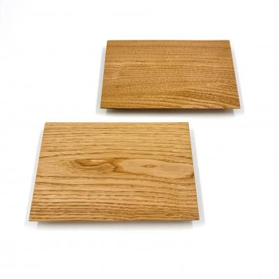 ふるさと納税 丹波市 ガラスのような木のお皿「一人膳 かく」長方形　クリ　Sサイズ　2枚セット