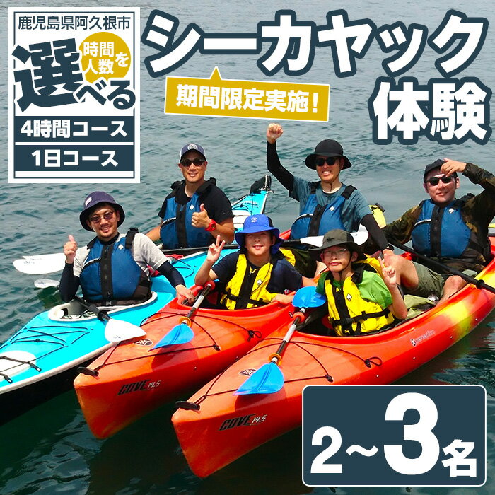 【ふるさと納税】＜時間と人数が選べる！＞期間限定実施 シーカヤック体験チケット(4時間or1日/2～3名) 阿久根 シーカヤック アウトドア アクティビティ 自然 体験 ツアー チケット マリンスポーツ【パズル】