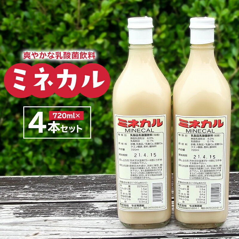 【ふるさと納税】乳酸菌飲料ミネカル×4本セット 千葉県 南房総市 乳酸菌 鉄分 カルシウム お取り寄せ 送料無料