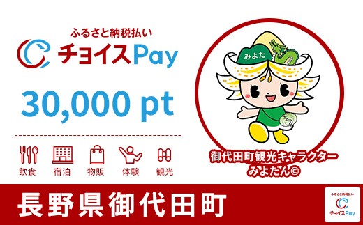 
                  御代田町チョイスPay 30,000pt【会員限定のお礼の品】
                
