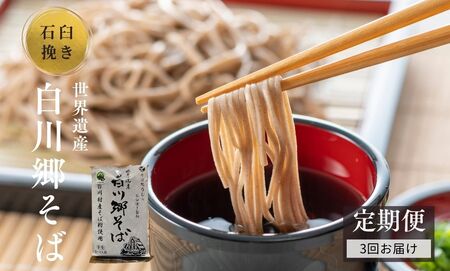 《定期便》世界遺産白川郷そば 2～3人前 300g 2袋 3回お届け 蕎麦 半生そば 年越しそば 常温保存 岐阜県 白川村 21000円 [S638]