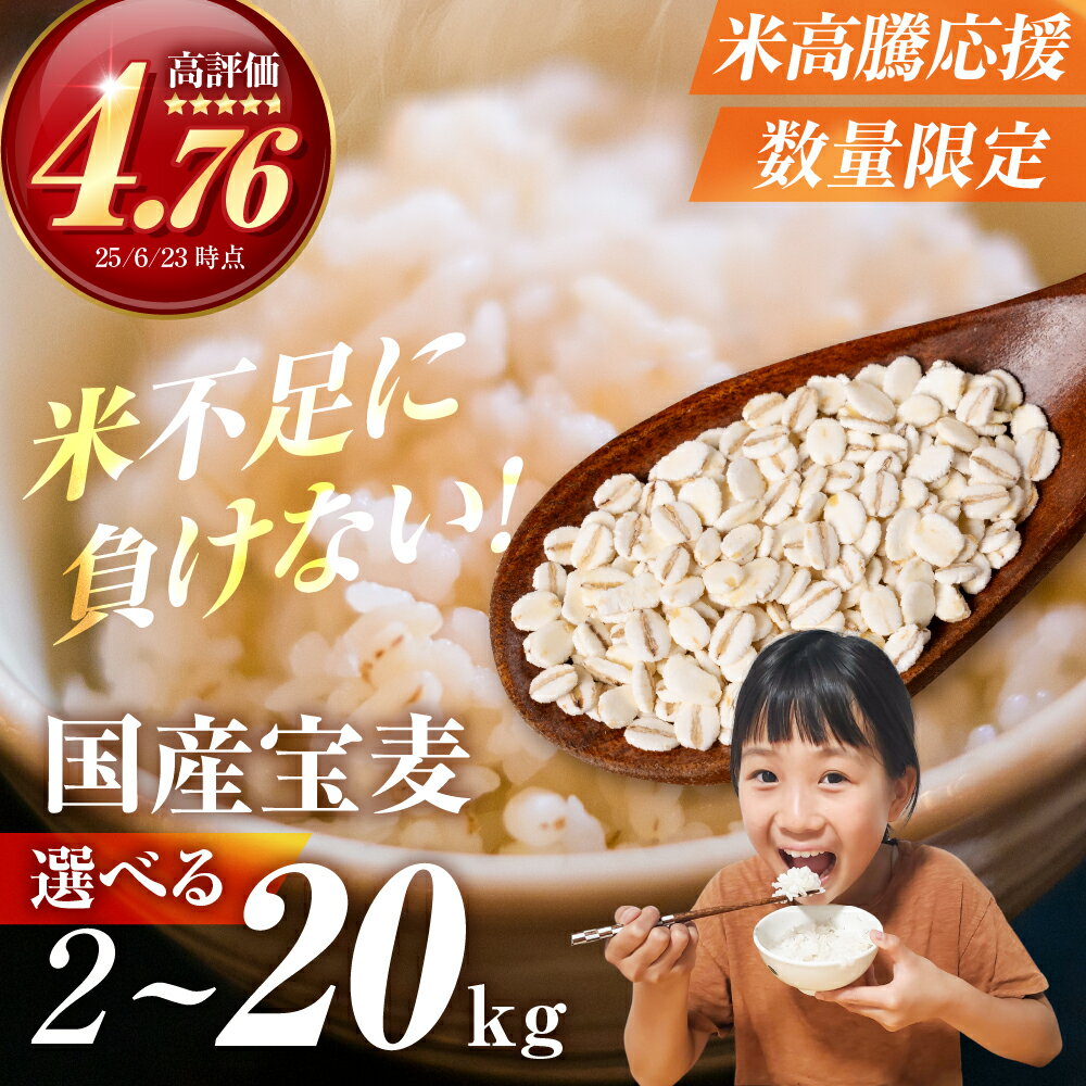 【ふるさと納税】国産宝麦 ≪+国産スーパー大麦≫が選べる 2kg 5kg 10kg 15kg 20kg 麦 むぎ 大麦 押麦 国産 麦味噌 麦みそ 麦ごはん とろろごはん 麦飯 麦めし 米 コメ不足に 食物繊維 健康 愛知県 豊橋市