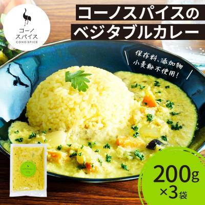 ふるさと納税 名古屋市 コーノスパイス ベジタブルカレー 200g×3パック