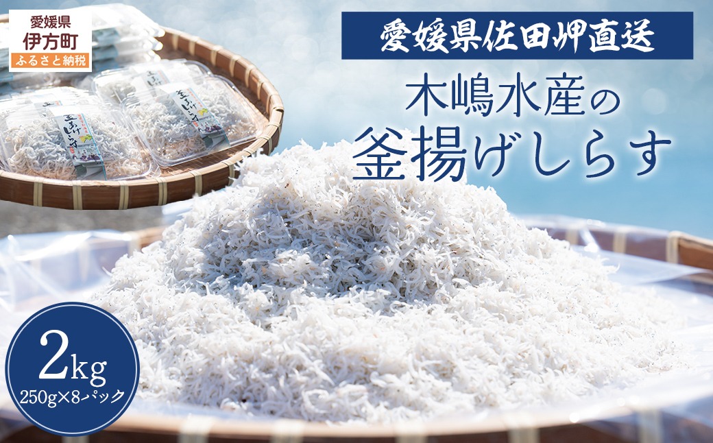 【愛媛県・佐田岬直送】木嶋水産の釜揚げしらす 2kg（250g×8パック）※離島への配送不可 IKTP011