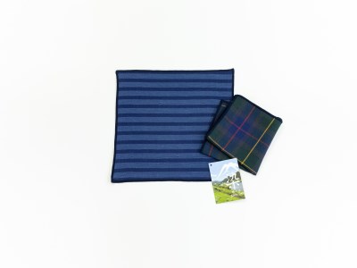 播州染で播州織　　トリプルガーゼ　ハンカチ２枚組（06-23）ブルー