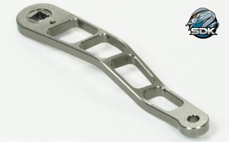 削り出しのアルミ製高級釣具『SDK AP115kai ディープライナー TERA用 115mmハンドルアーム』ガンメタカラーVer　釣り 釣り具 ハンドルアーム 日本製 セキダイ工業 東京 大田区