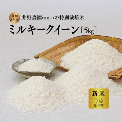 ふるさと納税 宮崎県 令和8年産 新米【特別栽培米】ミルキークイーン 宮崎県産 5kg 減農薬 精米 お米 白米 井野農園