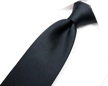 ネクタイ　富士桜工房　綾織無地（黒）