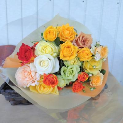 ふるさと納税 杵築市 『天使のバラ』薔薇だけのミニ丈ブーケ(黄オレンジ系)Sサイズ |  | 02