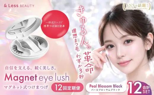 【 12回定期便 】マグネットつけまつげ ＜ パールブロッサムブラック ＞ マグネット式つけまつげ 長め まつ毛 つけまつげ ナチュラル 磁気まつげ 磁石まつげ アイライナー不要 アイメイク 美容 コスメ 束感 接着剤不要 のり不要 再利用可能 繰り返し 時短 簡単【＆Less BEAUTY】
