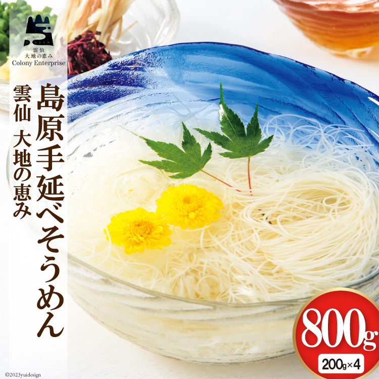 島原手延べ素麺 200g×4袋 計800g [コロニーエンタープライズ 長崎県 雲仙市 item1265] 麺 そうめん 素麺 手延 島原