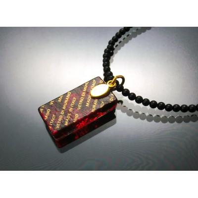 ふるさと納税 和泉市 ベネチアンガラス使いのブラックオニキスネックレス〈情熱〉 |  | 03