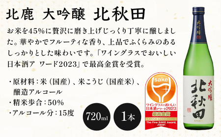 北秋田大吟醸・純米大吟醸720mlとぐい呑み2個セット 155P4001