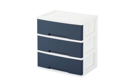 NEWLIFE ワイドチェスト収納3段 マリンネイビー 収納ケース 衣装ケース プラスチック 新生活 引っ越し 大容量 引き出し プラスチック 収納棚 おしゃれ 押入れ 押し入れ収納 リビング収納 【