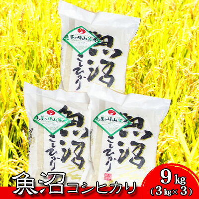 【ふるさと納税】令和7年産 魚沼コシヒカリ 鳥屋ヶ峰山麓米(精米)9kg(3kg×3) お米 　お届け：寄附入金確認後、約2週間～1ヶ月ほどでお届けとなります