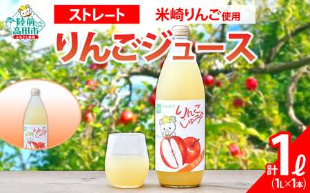 【先行予約】 ストレートりんごジュース 1L×1本 たかたのゆめちゃん りんごジュース