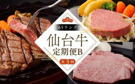 【全3回定期便】 肉 牛肉 A5 仙台牛 定期便 B 《 サーロインステーキ 200g×2 ・ ヒレステーキ 150g×2 ・ ヒレ 150g×2＆ サーロイン 200g×2 》 ｜ 仙台牛 牛肉 ブランド牛 国産牛 和牛 黒毛和牛 霜降り 赤身 焼肉 BBQ鉄板焼き 人気 すてーきはうす伊勢屋 【iseya016】【iseya016】