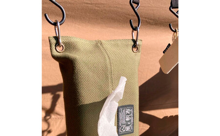 香川県産 丈夫でやさしい綿の手触り 帆布のティッシュ＆ペーパータオルケース ブラック、１点