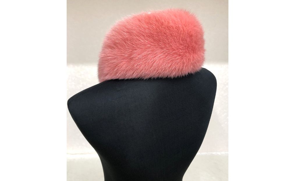 イタリア染め ファー マフラー シャドーフォックス（コーラルピンク）／西本毛皮商店 ふるさと納税 サガ SAGA FOX 高品質 オシャレ 豪華 リアルファー 綺麗目 上品 お洒落 ファッション 毛皮