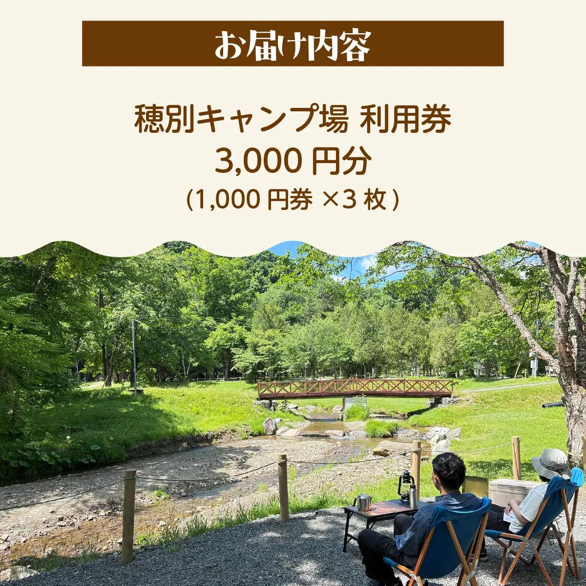 北海道 むかわ町 穂別キャンプ場 利用券 3,000円 MKWAO002