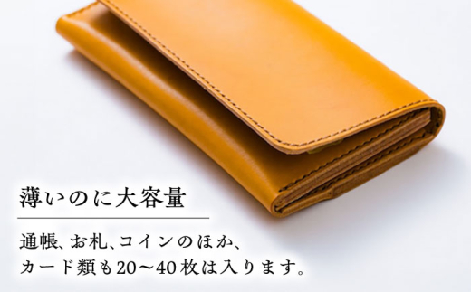 財布 総手縫いで仕立てた 本革の長財布 (イエロー)＜完全受注生産＞  レザー 革製品 長財布 さいふ サイフ 革小物 本革 レザー 黄色 イエロー ハンドメイド 手縫い 手作り オーダーメイド 受注