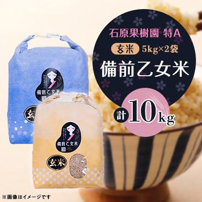 ふるさと納税 高梁市 【石原果樹園】備前乙女米　玄米5Kg×2袋(BOB05-2)