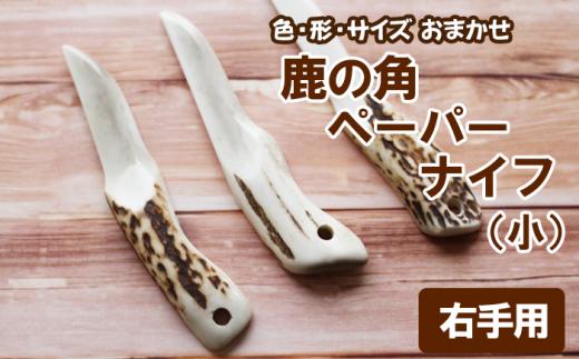 ＜色、形、大きさおまかせ＞鹿の角 ペーパーナイフ （小）1個 右手用【竜鹿】 / 本物 加工 鹿