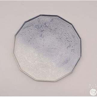 有田焼 泡化粧12角プレート/雲母銀青（深海三龍堂） プレート plate 盛皿 大皿 食器 おしゃれ シンプル A30-428_イメージ4