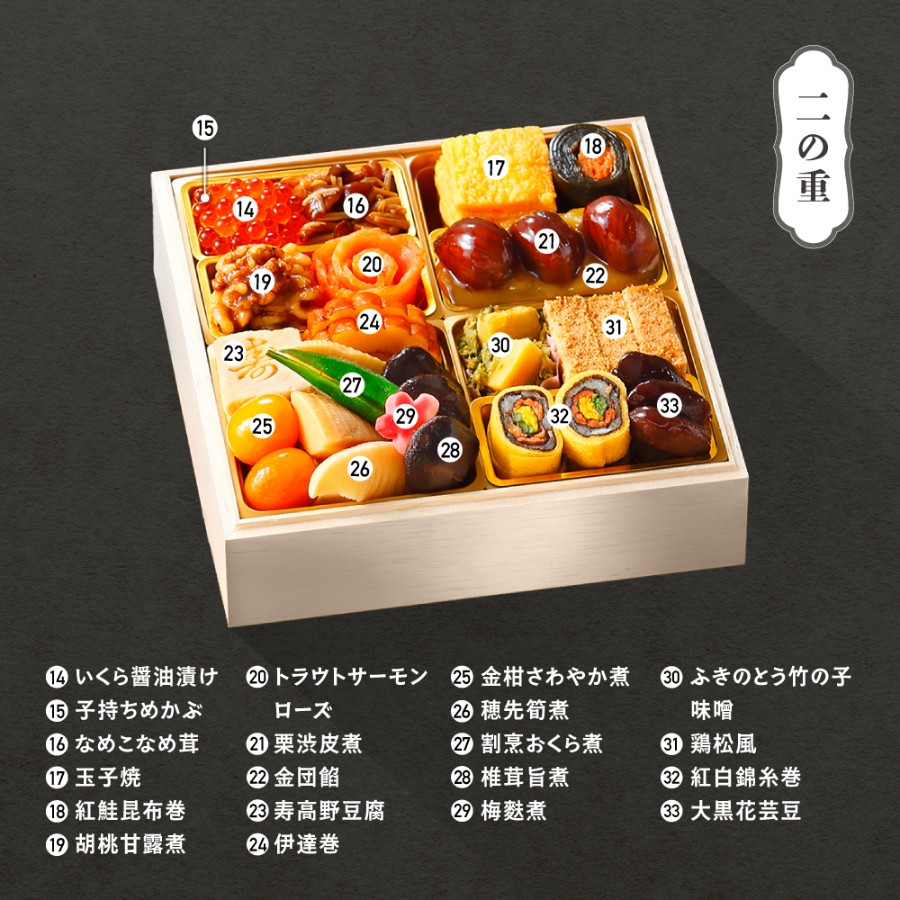 ＜赤坂あじさい＞和風おせち三段重『桂』(冷蔵)3～4人前【12月31日お届け】